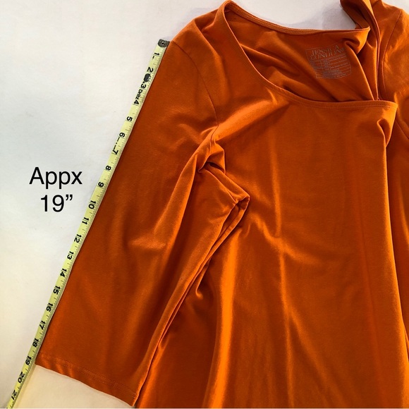 JESSICA LONDON Scoop Neck Pullover Top 3/4 Sleeves Orange (22/24) - Picture 8 of 14